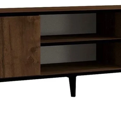 TV staliukas juoda sp./riešuto sp., 180 cm x 40 cm x 45 cm