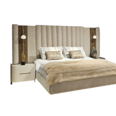 Lova, naktinės spintelės,šviestuvai (komplektas)